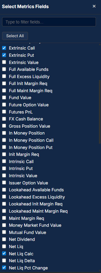 Metrics Fields