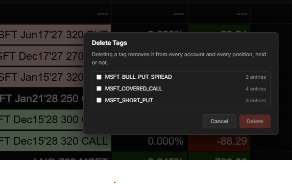 Delete Tags Dialog